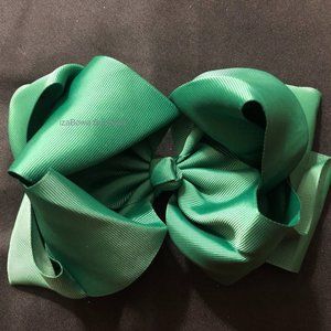 Forest Green 6" Double Stacked Boutique Bows  (2)  5B1770  Handmade NWT Boutique